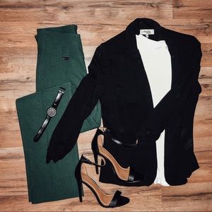 Green Straight Leg Trouser Pants